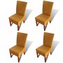 Dining chairs 4 units natural brown rattan by vidaXL, dining chairs - Ref: Foro24-274204, Price: 518,99 €, Discount: %