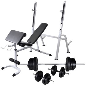 Exercise bench with weight support, dumbbells and dumbbells 60.5 kg by vidaXL, Weight lifting machines - Ref: Foro24-275362, ...