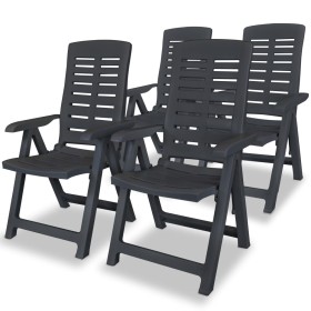 Reclining garden chairs 4 units anthracite gray plastic by vidaXL, Garden chairs - Ref: Foro24-275071, Price: 265,16 €, Disco...