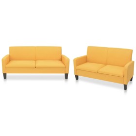 2-teilige Sofagarnitur aus gelbem Stoff von vidaXL, Sofas - Ref: Foro24-278214, Preis: 529,27 €, Rabatt: %