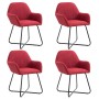 Dining chairs 4 units of red wine-colored fabric by vidaXL, dining chairs - Ref: Foro24-277110, Price: 377,54 €, Discount: %