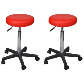 Bürohocker 2 Stück rotes Kunstleder von vidaXL, Bürostühle - Ref: Foro24-277177, Preis: 91,99 €, Rabatt: %