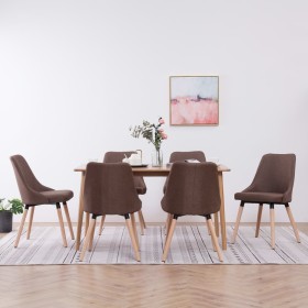 Dining chairs 6 units brown fabric by vidaXL, dining chairs - Ref: Foro24-277022, Price: 328,99 €, Discount: %