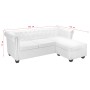 Sofá Chesterfield en forma L cuero artificial blanco de vidaXL, Sofás - Ref: Foro24-275225, Precio: 599,00 €, Descuento: %