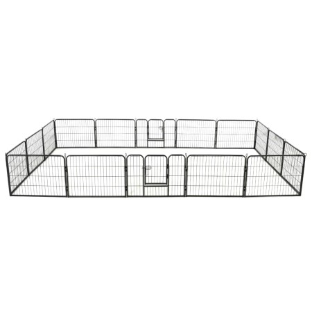 Hundegehege 16 Stahlplatten 60x80 cm schwarz von vidaXL, Hundehütten und Zäune - Ref: Foro24-275492, Preis: 276,84 €, Rabatt: %