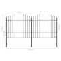 Garden fence with black steel spear points (1.5-1.75)x3.4m by vidaXL, fence panels - Ref: Foro24-277740, Price: 181,61 €, Dis...