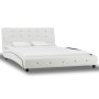 Viscoelastic bed and mattress white synthetic leather 120x200 cm by vidaXL, Beds and slatted bases - Ref: Foro24-277555, Pric...