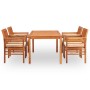 Garden dining set 5 pieces and solid acacia wood cushions by vidaXL, Garden sets - Ref: Foro24-278897, Price: 592,77 €, Disco...