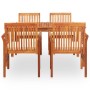 Garden dining set 5 pieces and solid acacia wood cushions by vidaXL, Garden sets - Ref: Foro24-278897, Price: 592,77 €, Disco...