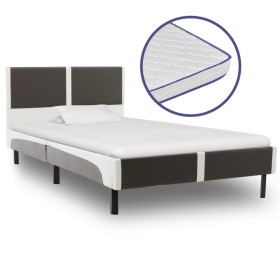 Bed with viscoelastic synthetic leather mattress 90x200 cm by vidaXL, Beds and slatted bases - Ref: Foro24-277520, Price: 307...