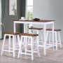 5-piece solid wood kitchen high table and stool set by vidaXL, Furniture sets for kitchens and dining rooms - Ref: Foro24-275...