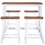 5-piece solid wood kitchen high table and stool set by vidaXL, Furniture sets for kitchens and dining rooms - Ref: Foro24-275...