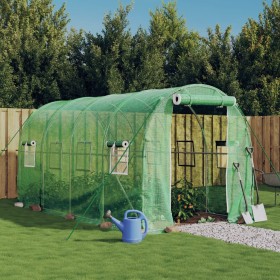 Green steel structure greenhouse 8 m² 4x2x2 m by vidaXL, Greenhouses - Ref: Foro24-3188017, Price: 142,79 €, Discount: %