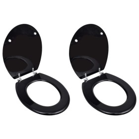 Toilet seat with lids 2 pcs MDF black by vidaXL, Toilet and bidet seats - Ref: Foro24-275908, Price: 57,49 €, Discount: %