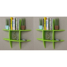 Wall shelves 2 units green by vidaXL, Shelves and shelves - Ref: Foro24-275995, Price: 53,99 €, Discount: %