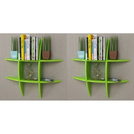 Wall shelves 2 units green by vidaXL, Shelves and shelves - Ref: Foro24-275995, Price: 53,99 €, Discount: %