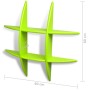 Wall shelves 2 units green by vidaXL, Shelves and shelves - Ref: Foro24-275995, Price: 53,99 €, Discount: %