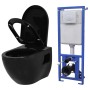 Wall-hung toilet with hidden black ceramic cistern by vidaXL, Bathrooms - Ref: Foro24-275792, Price: 295,82 €, Discount: %