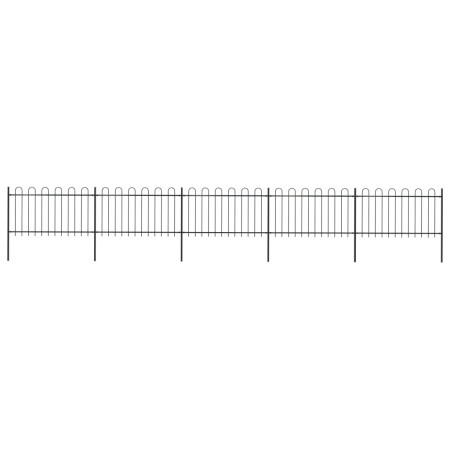 Garden fence with black steel hoop tips 8.5x1 m by vidaXL, fence panels - Ref: Foro24-277660, Price: 404,24 €, Discount: %