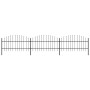 Garden fence with black steel spearheads (0.75-1)x5.1 m by vidaXL, fence panels - Ref: Foro24-277714, Price: 174,25 €, Discou...