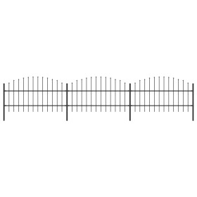 Garden fence with black steel spearheads (0.75-1)x5.1 m by vidaXL, fence panels - Ref: Foro24-277714, Price: 174,99 €, Discou...