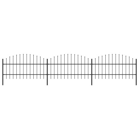 Gartenzaun mit Speerspitzen aus schwarzem Stahl (0,75-1) x 5,1 m von vidaXL, Zaunpaneele - Ref: Foro24-277714, Preis: 174,25 ...