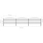 Garden fence with black steel spearheads (0.75-1)x5.1 m by vidaXL, fence panels - Ref: Foro24-277714, Price: 174,25 €, Discou...