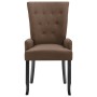 Dining chairs with armrests 2 units brown fabric by vidaXL, dining chairs - Ref: Foro24-276911, Price: 270,62 €, Discount: %