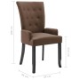 Dining chairs with armrests 2 units brown fabric by vidaXL, dining chairs - Ref: Foro24-276911, Price: 270,62 €, Discount: %