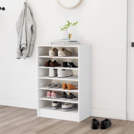 White plywood shoe cabinet 60x35x92 cm by vidaXL, Shoe racks and shoe organizers - Ref: Foro24-808945, Price: 71,99 €, Discou...