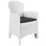 Set de muebles de jardín 7 pzas plástico blanco aspecto ratán de vidaXL, Conjuntos de jardín - Ref: Foro24-276125, Precio: 80...