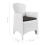 Set de muebles de jardín 7 pzas plástico blanco aspecto ratán de vidaXL, Conjuntos de jardín - Ref: Foro24-276125, Precio: 80...