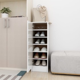 Mueble zapatero de aglomerado blanco con brillo 32x35x92 cm de vidaXL, Zapateros y organizadores de calzado - Ref: Foro24-808...