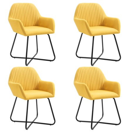 Sillas de comedor 4 unidades tela amarillo de vidaXL, Sillas de comedor - Ref: Foro24-277108, Precio: 289,99 €, Descuento: %