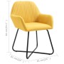 Dining chairs 4 units yellow fabric by vidaXL, dining chairs - Ref: Foro24-277108, Price: 352,15 €, Discount: %