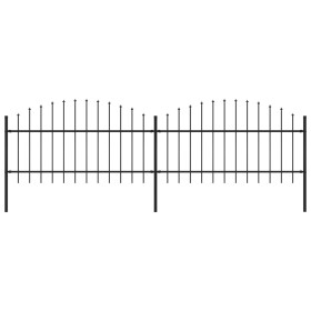 Garden fence with black steel spearheads (1-1.25)x3.4 m by vidaXL, fence panels - Ref: Foro24-277722, Price: 175,52 €, Discou...