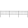 Garden fence with black steel hoop tips 5.1x0.8 m by vidaXL, fence panels - Ref: Foro24-277649, Price: 227,95 €, Discount: %