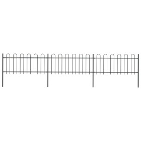 Garden fence with black steel hoop tips 5.1x0.8 m by vidaXL, fence panels - Ref: Foro24-277649, Price: 227,95 €, Discount: %