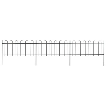 Garden fence with black steel hoop tips 5.1x0.8 m by vidaXL, fence panels - Ref: Foro24-277649, Price: 227,95 €, Discount: %