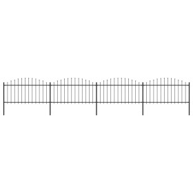 Gartenzaun mit Speerspitzen aus schwarzem Stahl (1,25–1,5) x 6,8 m von vidaXL, Zaunpaneele - Ref: Foro24-277733, Preis: 303,7...