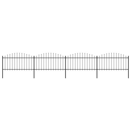 Gartenzaun mit Speerspitzen aus schwarzem Stahl (1,25–1,5) x 6,8 m von vidaXL, Zaunpaneele - Ref: Foro24-277733, Preis: 303,7...