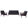 3-teilige Sofagarnitur aus schwarzem Kunstleder von vidaXL, Sofas - Ref: Foro24-278398, Preis: 573,67 €, Rabatt: %