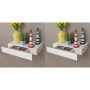 Estantes de pared flotantes con cajones 2 uds blanco 48 cm de vidaXL, Estantes y estanterías - Ref: Foro24-276001, Precio: 71...