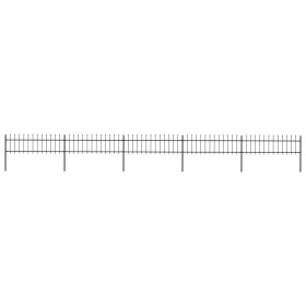 Garden fence with black steel spear points 8.5x0.6 m by vidaXL, fence panels - Ref: Foro24-277597, Price: 318,44 €, Discount: %