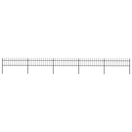 Garden fence with black steel spear points 8.5x0.6 m by vidaXL, fence panels - Ref: Foro24-277597, Price: 333,77 €, Discount: %