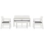 4-piece garden furniture set with white plastic cushions by vidaXL, Garden sets - Ref: Foro24-3052964, Price: 315,45 €, Disco...