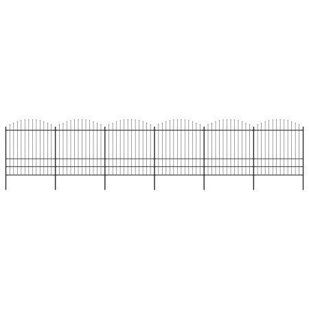 Garden fence with black steel spearheads (1.75-2)x10.2 m by vidaXL, fence panels - Ref: Foro24-277753, Price: 745,35 €, Disco...