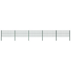 Fence panel with green iron posts 8.5x0.8 m by vidaXL, fence panels - Ref: Foro24-278608, Price: 505,99 €, Discount: %