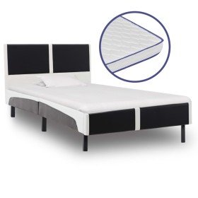 Bed with viscoelastic synthetic leather mattress 90x200 cm by vidaXL, Beds and slatted bases - Ref: Foro24-277515, Price: 271...