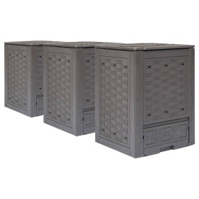 Garden composter 3 pcs plastic rattan 60x60x83 cm 900 L by vidaXL, Composters - Ref: Foro24-278918, Price: 252,24 €, Discount: %